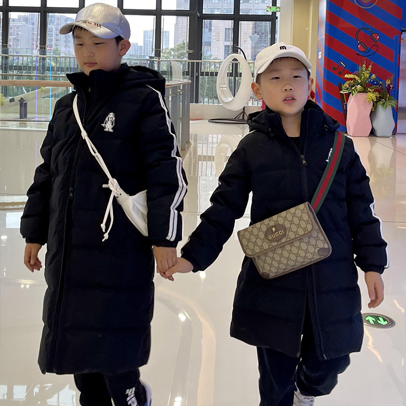 Mid 2022 Long version Children's down clothes CUHK Fairy White Duck Suede male and female children over knee down Anti-Ji Qingkura Children's clothes