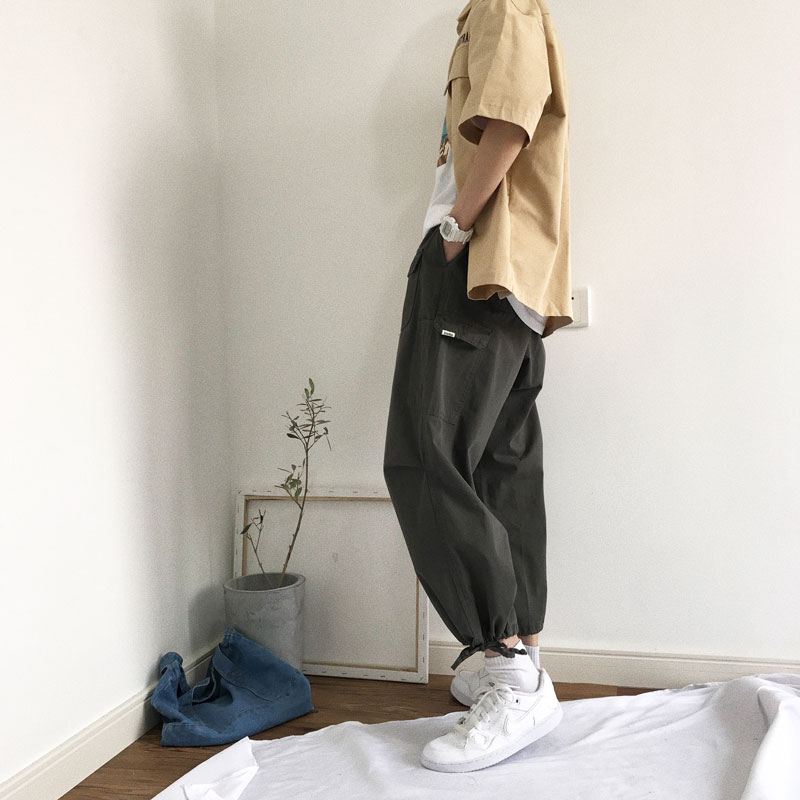 J / W Nhật Bản retro yuwenle gió đàn hồi miệng hoang dã điều chỉnh chín điểm quần yếm giản dị quần lót nam thun lạnh