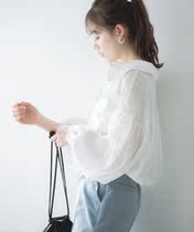  its texture fried stick messy Chiffon lantern sleeve sunscreen shirt is also a small cardigan Oh