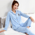 Bộ đồ ngủ nữ mùa xuân và mùa thu cotton dài tay dễ thương phù hợp với áo khoác cotton ít nữ cộng với chất béo cỡ lớn phục vụ nhà tháng bộ nhung thu đông Giống cái