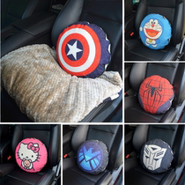 Car supplies Cotton and linen pillow quilt Car waist back dual-use linen cartoon cute cushion pillow quilt air conditioning quilt
