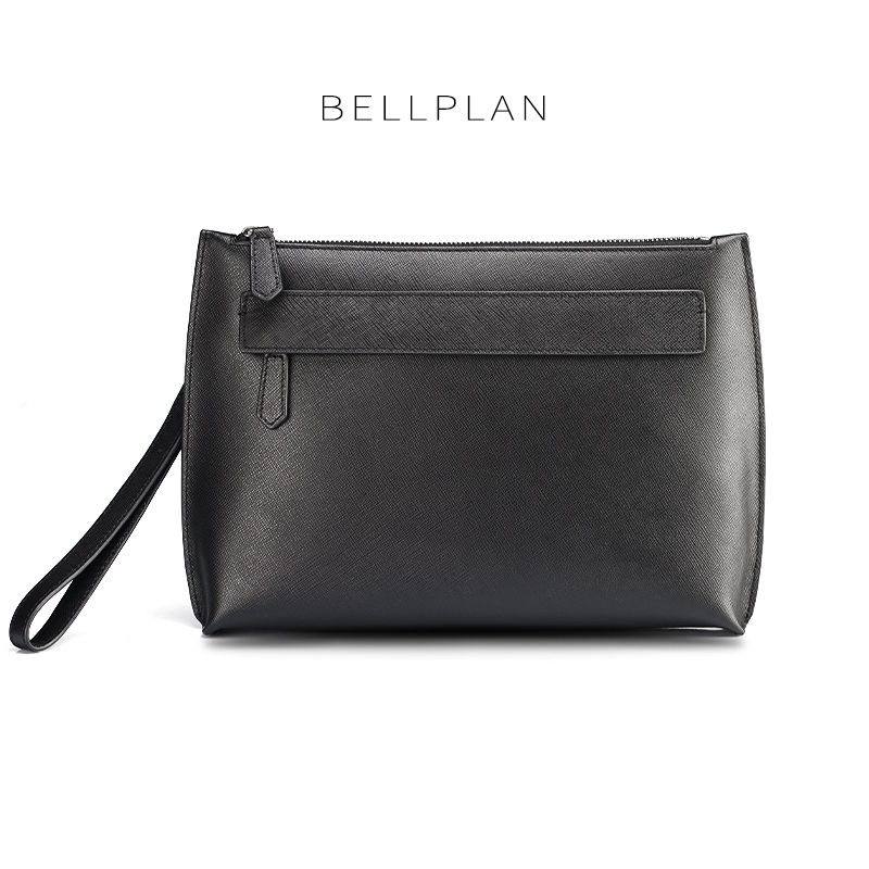 Male Oil Side Large Hand Bag Letter Enveloping Large Capacity Headlayer Bull Leather Business Genuine Leather Hand Grab Bag Clip Hand Grip Bag Custom