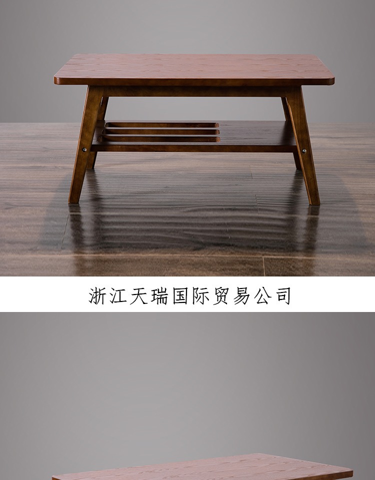 Bàn cà phê gỗ hai tầng đơn giản, phòng khách hiện đại, lưu trữ đồ nội thất đơn giản - Bàn trà bàn uống nước phòng khách