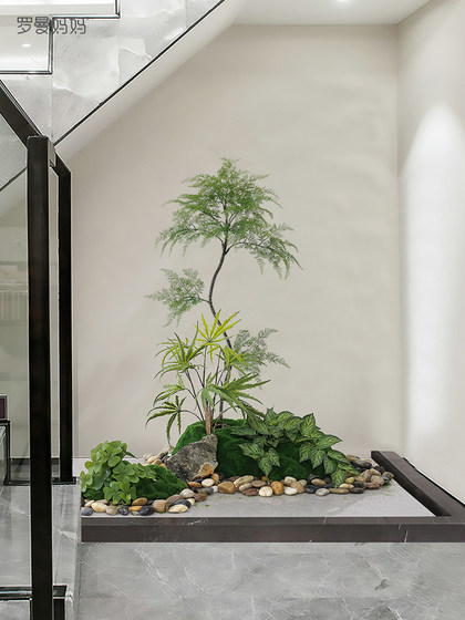 Forest Turf Artificial Greenery Landscaping, Bionic Plant Decoration, Fake Trees, Indoor Potted Plants under Stairs, Window Display Landscape