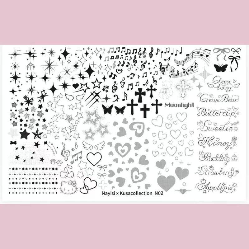 Kusacollection Co-Branded with Nayisi Nail Art Stamping Plate Featuring Vintage and Cute Elements Kusacollection Co-Branded with Nayisi Nail Art Stamping Plate Featuring Vintage and Cute Elements