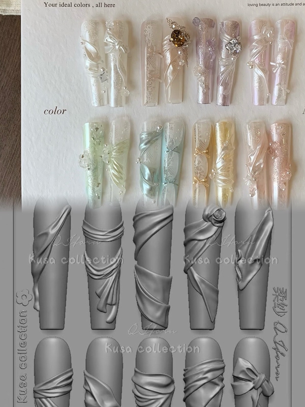 Kusacollection |   & Miracle Meow Meow「Soft Yarn」Streamer Nail Art Mold