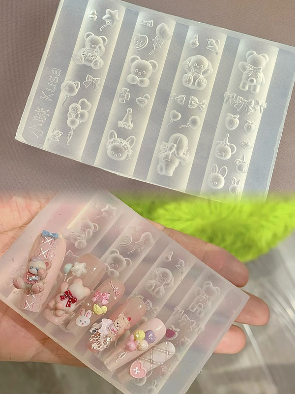 Kusacollection Original Fairy Tale Town Cake Party Cartoon Nail Art Bear Rabbit Mold Balloon