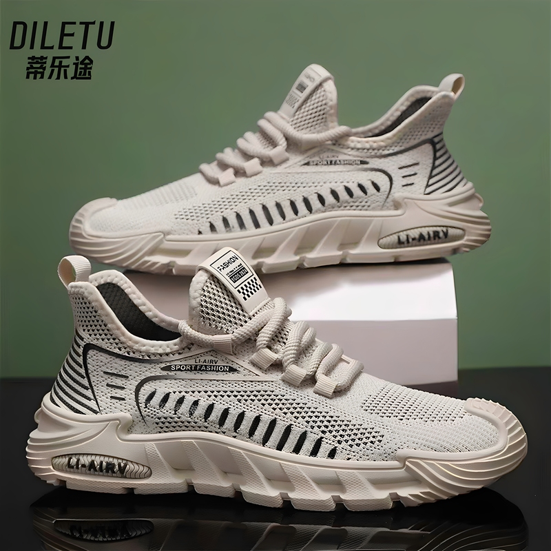 Tiletu Summer Fly-Woven Mesh Men's Shoes, Breathable Casual Shoes, Soft-Soled Non-Slip Business Commuter Lightweight Sports Shoes Tiletu Summer Fly-Woven Mesh Men's Shoes, Breathable Casual Shoes, Soft-Soled Non-Slip Business Commuter Lightweight Sports Shoes