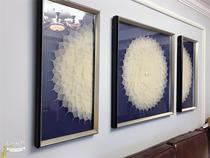 Bodhi leaf decorative painting sofa background painting Zen porch physical painting new Chinese style decorative painting living room light luxury hanging painting