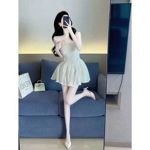 Летнее платье, приталенный корсет, милый топ без лямок для принцессы, юбка, А-силуэт