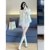 Демисезонная куртка, короткий комплект, в стиле Шанель, городской стиль, изысканный стиль