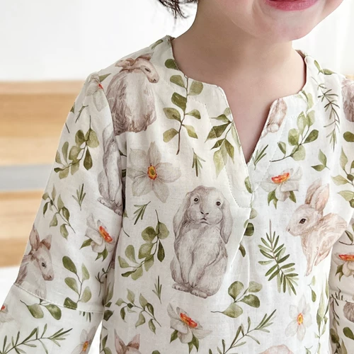 Детская летняя тонкая пижама, марлевый детский лонгслив, штаны, комплект подходит для мужчин и женщин