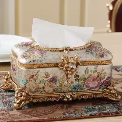 European-style resin tissue box home hygiene carton high-end fashion European creative luxury modern living room coffee table ornaments