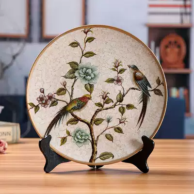 Creative ceramic decoration plate decoration sitting plate shelf Living room craft gift decoration plate plate plate Bogu rack porcelain plate decoration