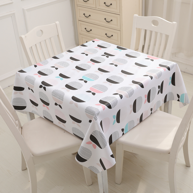Waterproof and oil-proof PVC plastic square tablecloth Square tablecloth tablecloth wash-free square table tablecloth simple style