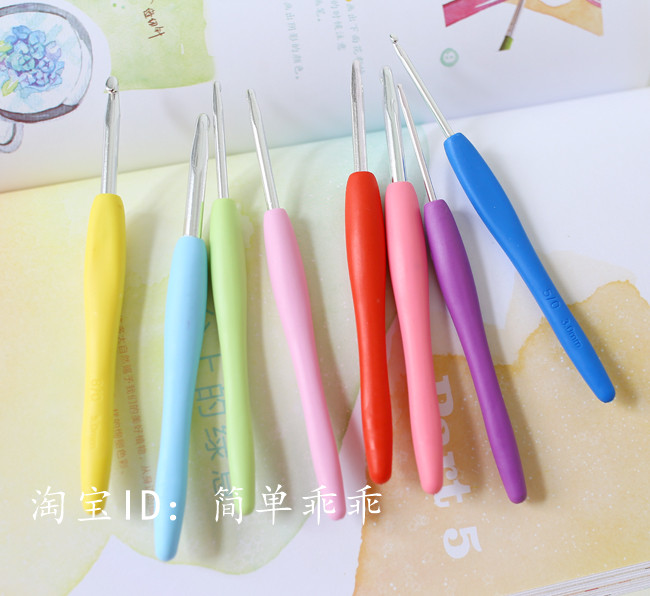 Bộ dụng cụ dệt trong nước móc giả giả cola Nhật Bản handle tay cầm bằng nhôm mềm bộ 8 - Công cụ & vật liệu may DIY kim máy vắt sổ