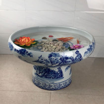 Turtle Tank Large Special Large Fake Mountain Bonsai Bonsai Bonsai Dezhen Ceramic Fish Tank Gold Fish Tank Green Flower Porcelain Villa