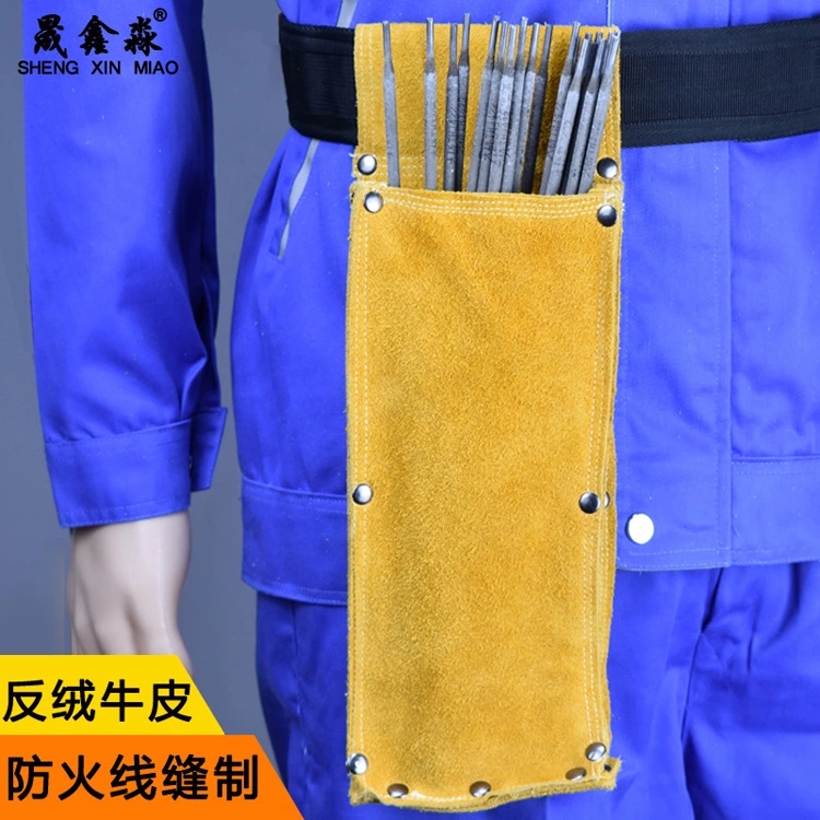 Yellow Cow Leather Thickened Wear Welding Rod Bag Welders Durable Equipment Kit Multifunction Hardware Pocket