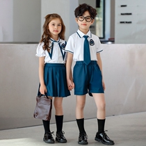 Kindergarten Garden Clothing Summer Clothing Inlen College Wind Pure Cotton Summer Short Sleeve Suit Graduation Photo Clothing Elementary School Uniforms