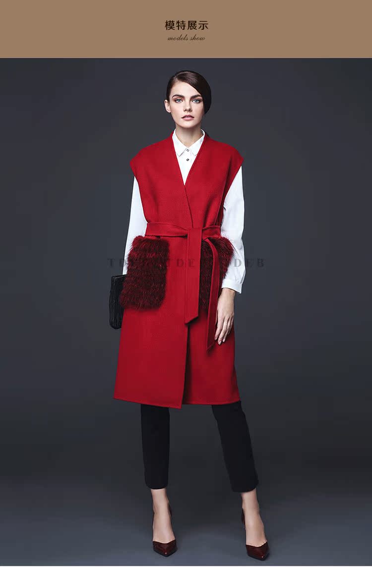 2019 mới châu Âu và Mỹ cao cấp thương hiệu lớn chính hãng áo khoác hai mặt cashmere áo khoác len dài của phụ nữ - Áo len lót đôi áo khoác lông cừu nữ