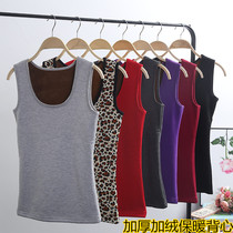 Thick plus velvet warm vest female round neck slim size sleeveless bottomless top waistcoat waistcoat winter New BAO WEN color
