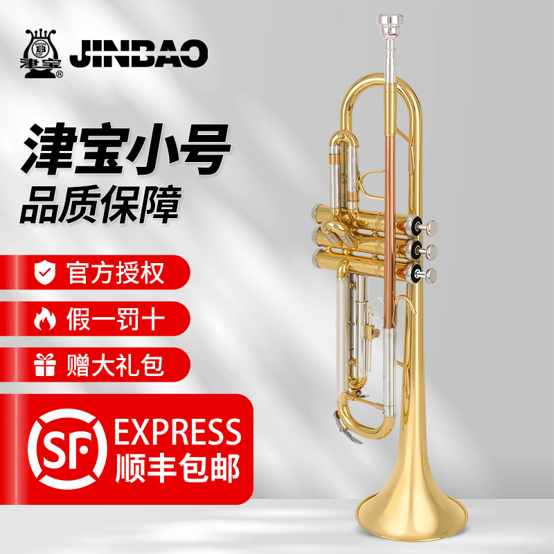 Jinbao Advanced Trumpet Музыкальный инструмент для начинающих детей, профессиональный тест производительности духового инструмента JBTR-300 Си-бемоль Изображение 1