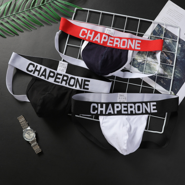 Men's Underwear, Sexy Thong, Personalized Large Pouch Design, Fitness and Sports, Simple Solid Color Cotton Double Thong T-Pants