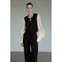 UNSPOKEN Sheep Leg Cuff Shirt Woman Design Sensation Small Crowding Color Style Blouse Comeback Superior Sensational Lining Commute