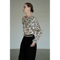 UNSPOKEN PRINTED SHIRT WOMAN DESIGN SENSE Niche Comeback Superior Superior Shirt Qi-style light-cooked wind flocking blouses