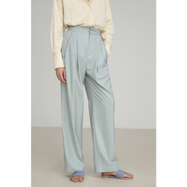 UNSPOKEN2021 autumn new water green loose pipe pants casual wide leg pants slim suit pants women straight tube