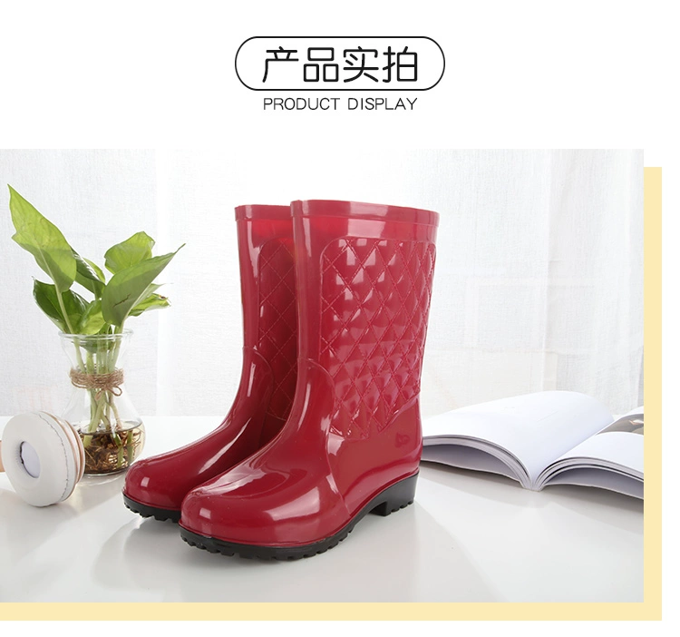 Giày đi mưa nữ dành cho người lớn ống chống nước mưa chống trượt Giày thời trang mang giày đơn