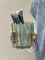 Imported from Japan MUJIE makeup brush barrel eyebrow pencil barrel wavy edge decoration simple glass ornaments desktop storage barrel