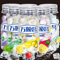 Wanshunchang Vitamin c Refreshing Lozenges Mints Lemon Sugar Fruity Chewable candy Snacks Chewing Gum 4 bottles
