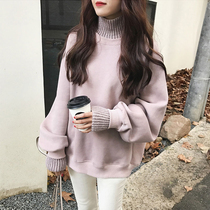 Guan Yi female autumn new fake two high-collar and thick sweater coats Korean version of the tide students loosely put on clothes