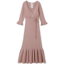 SNIDEL HOME spring and summer Valentines Day series V-neck waist knitted dress SHNO231015