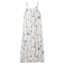 SNIDEL HOME autumn and winter plaid printed suspender long nightgown with chest pad SHCO234011