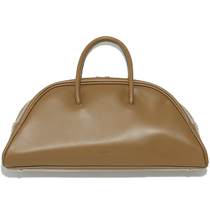 SNIDEL spring and summer fashionable and versatile solid color imitation leather semi-circular handbag SWGB222617