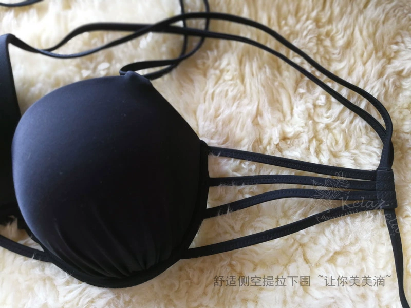 Big Leaky Black Sexy G Cup Mug Bộ bikini dễ thương điều chỉnh dây đeo Crossing Beauty Back Ngực Dress Bra - Push Up Bras