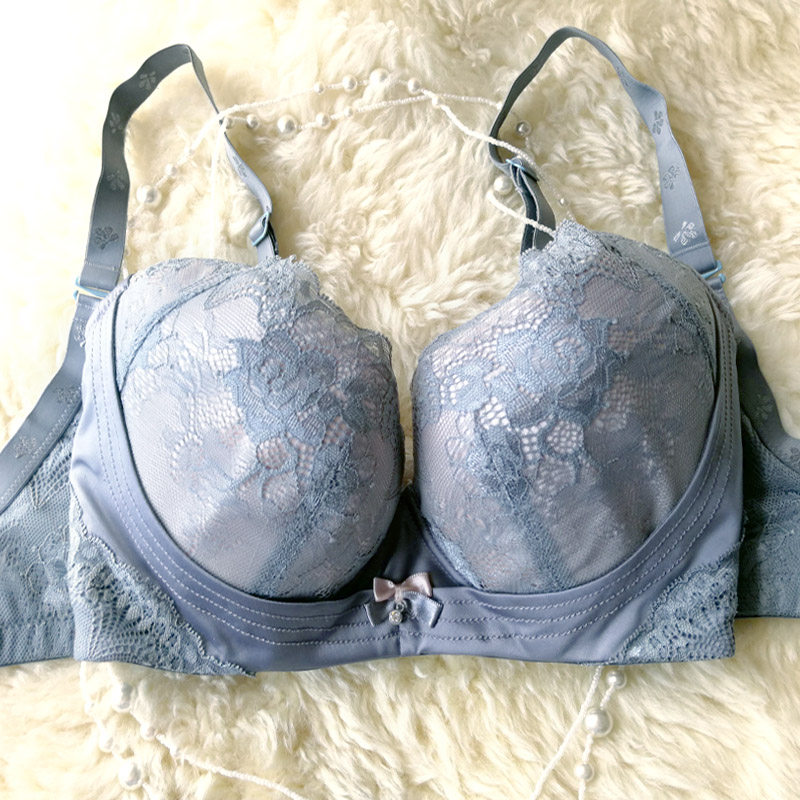 Kela lace big chest E cup C cup bra 70F gather up the support adjustment female bra 75E decompression 65 detachable belt