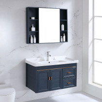 Light luxury style space aluminum bathroom cabinet Toilet washbasin cabinet combination washbasin sink with drawer bathroom cabinet