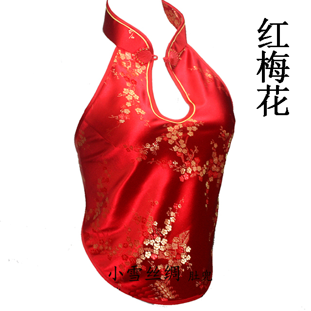 Tạp dề phụ nữ cheongsam cổ áo người lớn màu đỏ tạp dề tòa thêu đồ lót sexy đồ ngủ gió quốc gia trang phục hiển thị