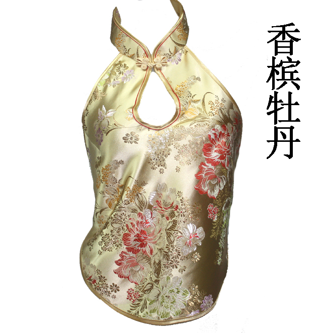 Tạp dề phụ nữ cheongsam cổ áo người lớn màu đỏ tạp dề tòa thêu đồ lót sexy đồ ngủ gió quốc gia trang phục hiển thị