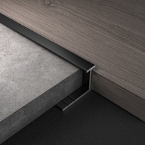 With Yongyong Side Strip Tile Yang Corner Wrapping edge sealing strip Aluminum metal bars Parting Strips of Words Floor Layering Black