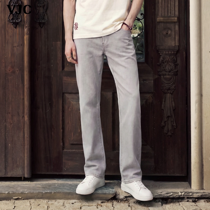 Vjc/Weijiesi【New Products at the Store】2026 Summer New Men's Simple Embroidered Cotton Stretch Denim Pants Vjc/Weijiesi【New Products at the Store】2026 Summer New Men's Simple Embroidered Cotton Stretch Denim Pants