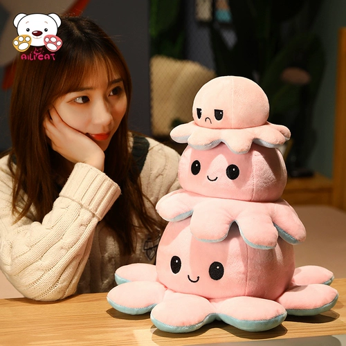 Двусторонная большая кукла для рыбалки, плюшевая игрушка, осьминог