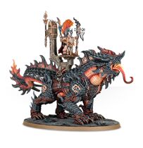 Warhammer AOS model butcher dwarf lava Dragon Auric Runeson on Magmadroth