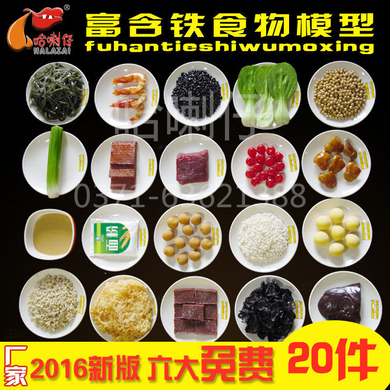 Rich in iron Nutrient Food Selection Model Dietary Nutrition Guidance Intervention 100 gr Simulation Foods 20 pieces of cover