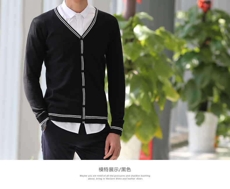 Mùa xuân đan cardigan áo len nam áo len mỏng áo Hàn Quốc phiên bản của tự trồng v-cổ kích thước lớn bên ngoài xu hướng chủ đề