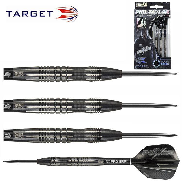 TARGET Power 8 ZERO BLACK TITANIUM Tungsten Steel Darts 22 gr 24 gr Tungsten Alloy Hard Dart