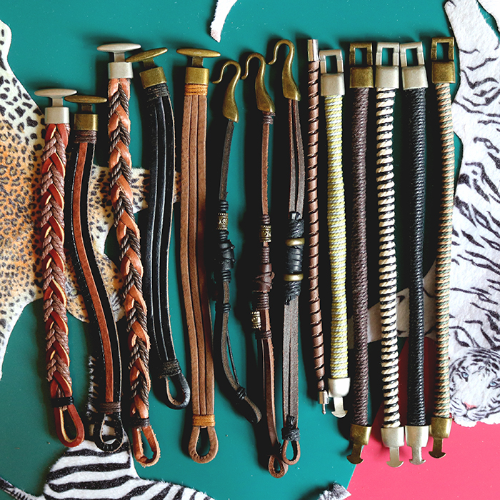 Original hand for vintage lukewarm wind retro line Woven Bull Leather Hand Alchemy Arts Couple Ornaments